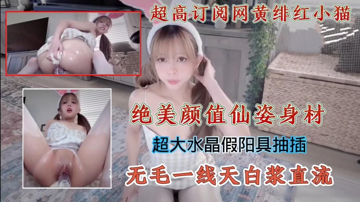超高订阅网黄绯红小猫绝美颜值仙姿身材,超大水晶假阳具抽插无毛一线天白浆直流