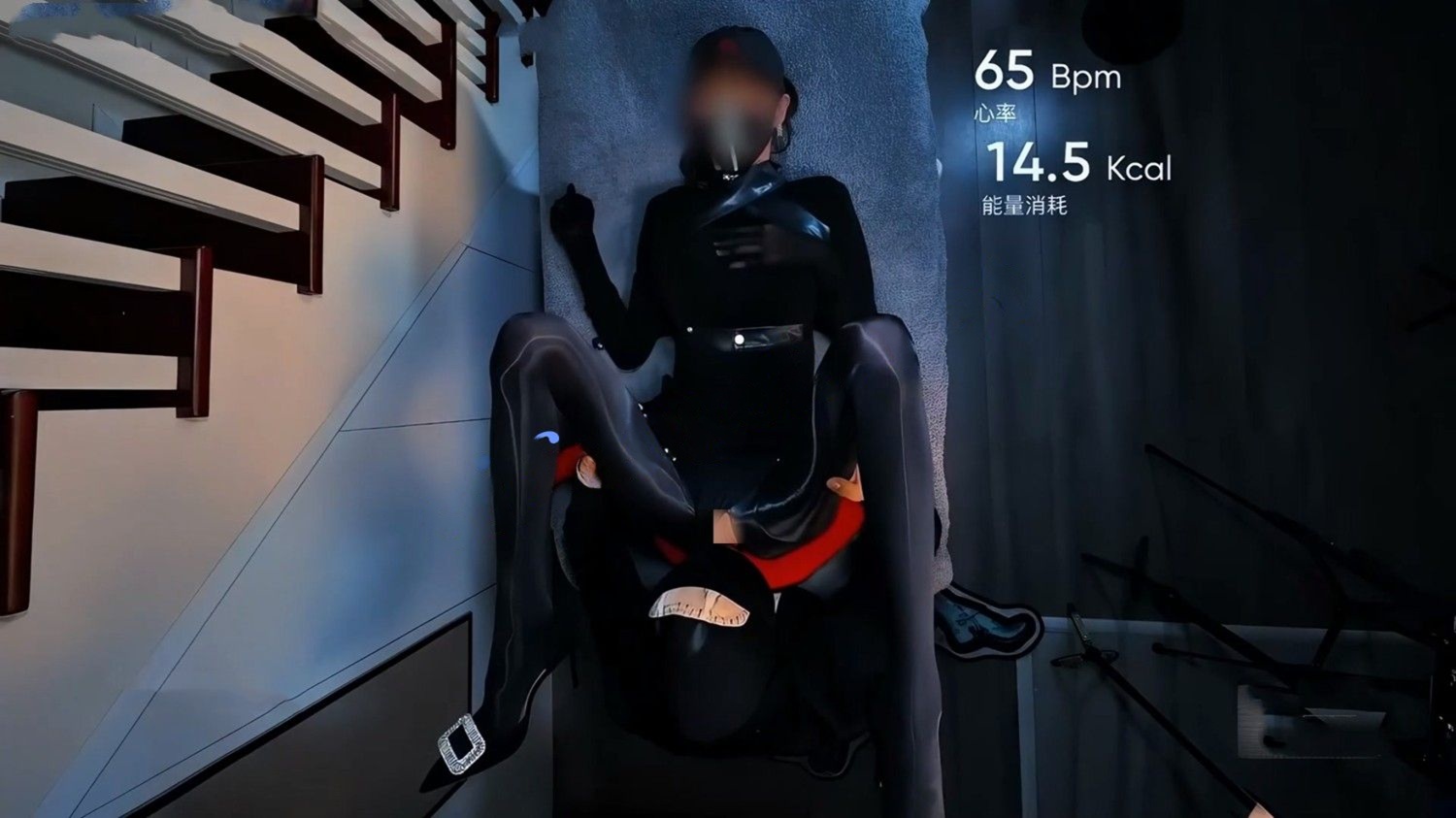 svj798ds-流光厚黑钻石色 瑜伽裤白袜近焦特写 肉丝皮划艇红底